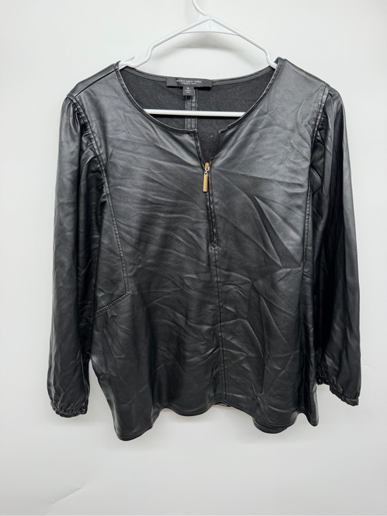 Marc New York Jackets & Blazers - Marc New York Black Faux Leather Zip Jacket